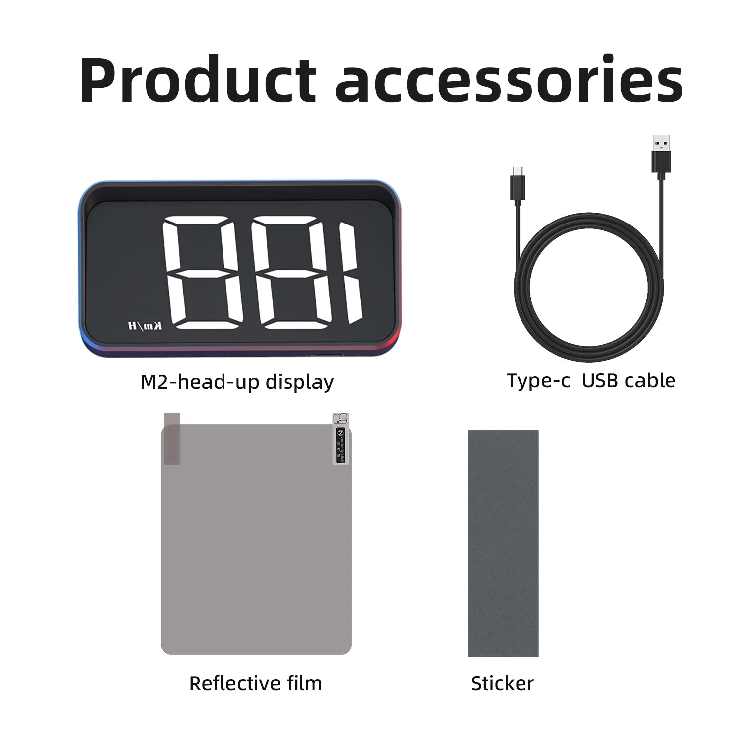  Car Speedometer Projector with Speed KMH M2 Universal GPS HUD Head up Display Car USB Cable Plug & Play GPS & Beidou System