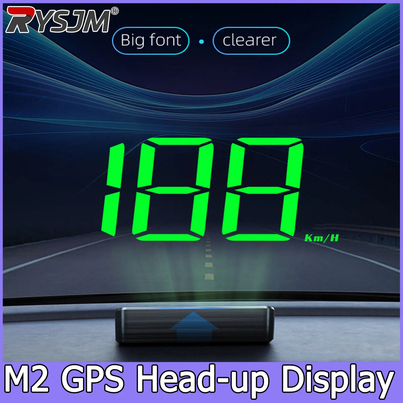  Car Speedometer Projector with Speed KMH M2 Universal GPS HUD Head up Display Car USB Cable Plug & Play GPS & Beidou System