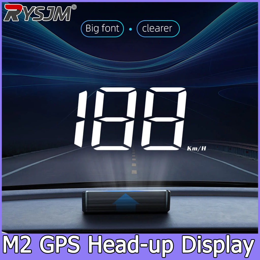  Car Speedometer Projector with Speed KMH M2 Universal GPS HUD Head up Display Car USB Cable Plug & Play GPS & Beidou System