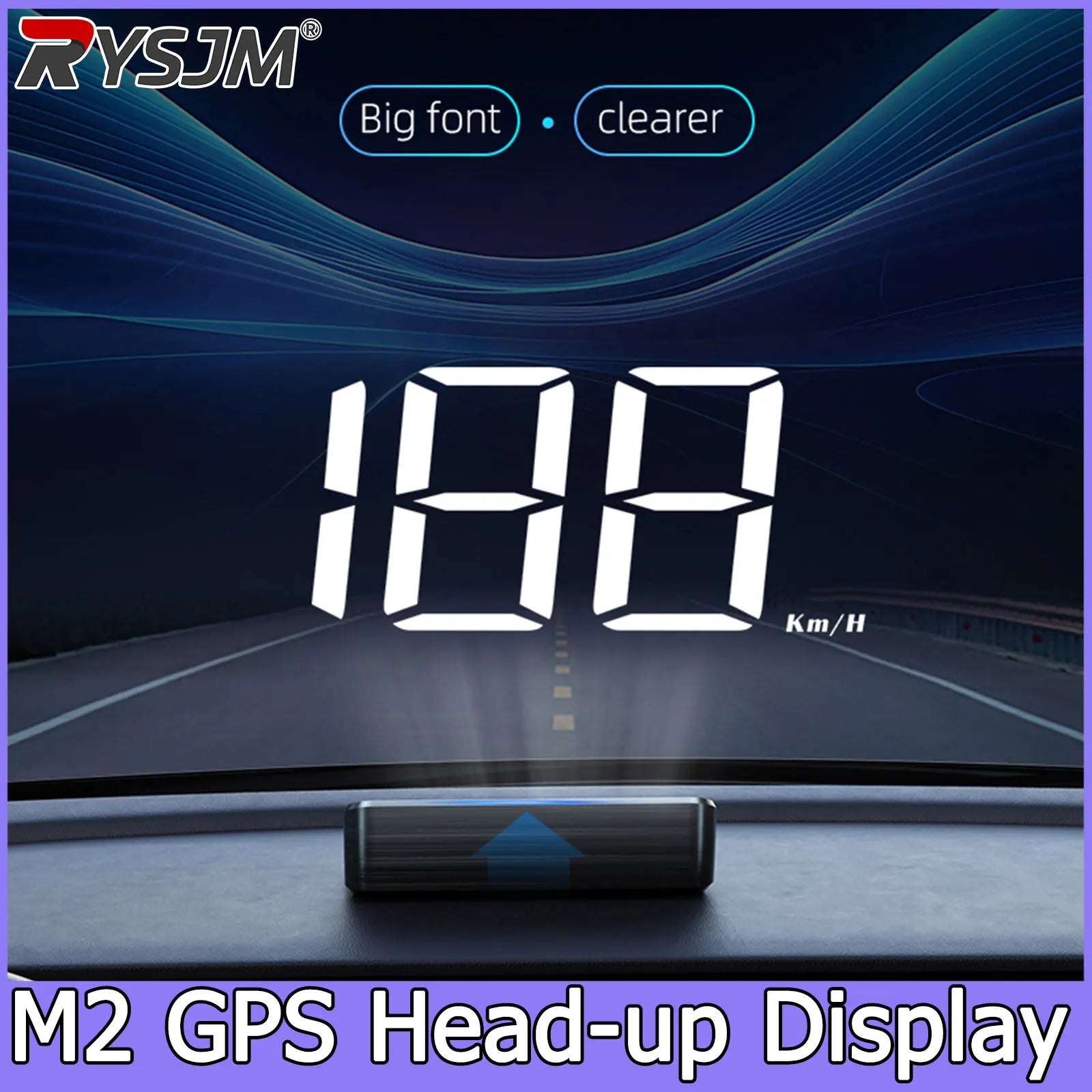  Car Speedometer Projector with Speed KMH M2 Universal GPS HUD Head up Display Car USB Cable Plug & Play GPS & Beidou System