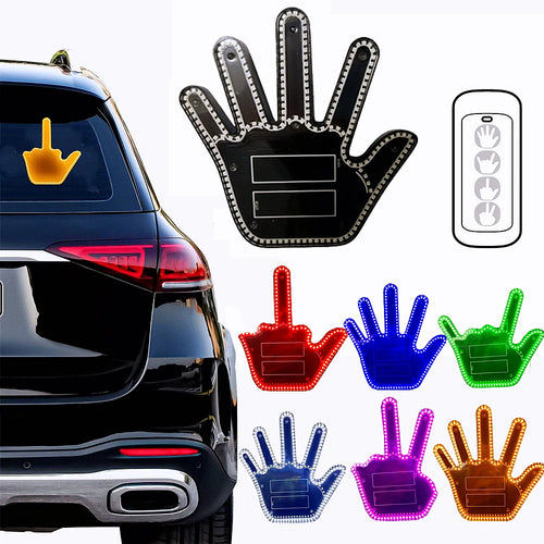 Funny Gift for Men Gesture Light Car Gadgets LED Hand Sign Car Interior Ornaments Middle Finger Light Luminous Hand for Vehicle